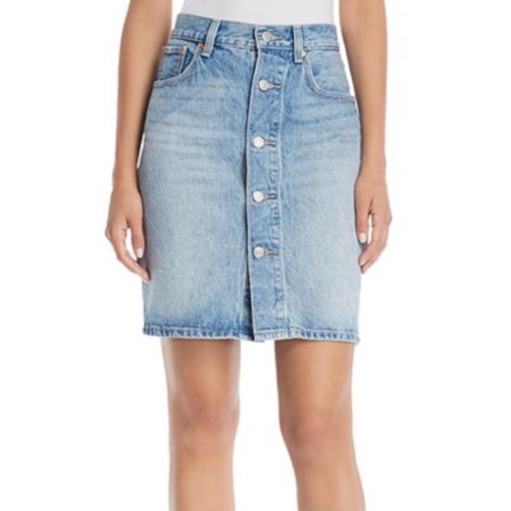 SOLD Levi’s button down blue denim Mom skirt